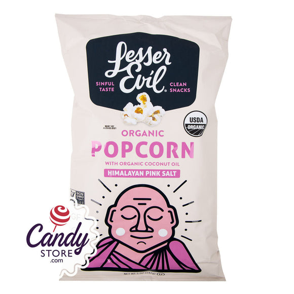 Lesser Evil Organic Himalayan Pink Salt Popcorn 5oz Bags - 12ct CandyStore.com