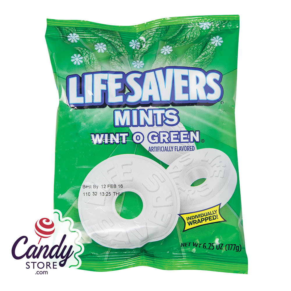 Lifesavers Wint O Green Mints 6.25oz Peg Bag 12ct