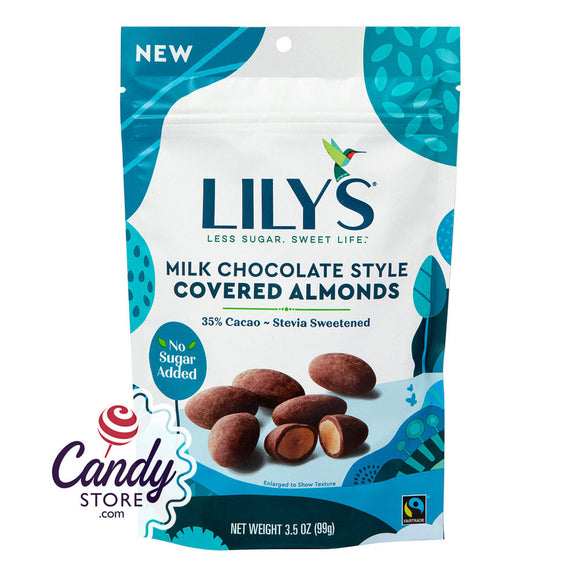 Lily's Milk Chocolate Covered Almonds 3.5oz Pouch - 12ct CandyStore.com
