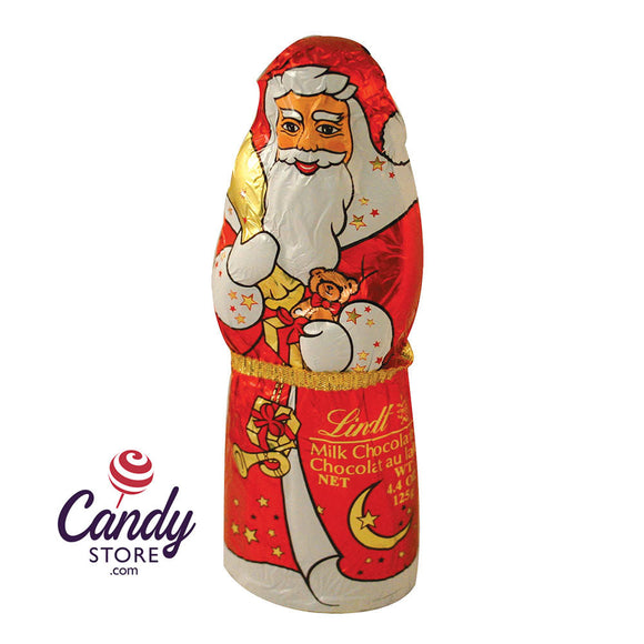 Lindt Milk Chocolate Foiled Santa 4.4oz - 18ct CandyStore.com