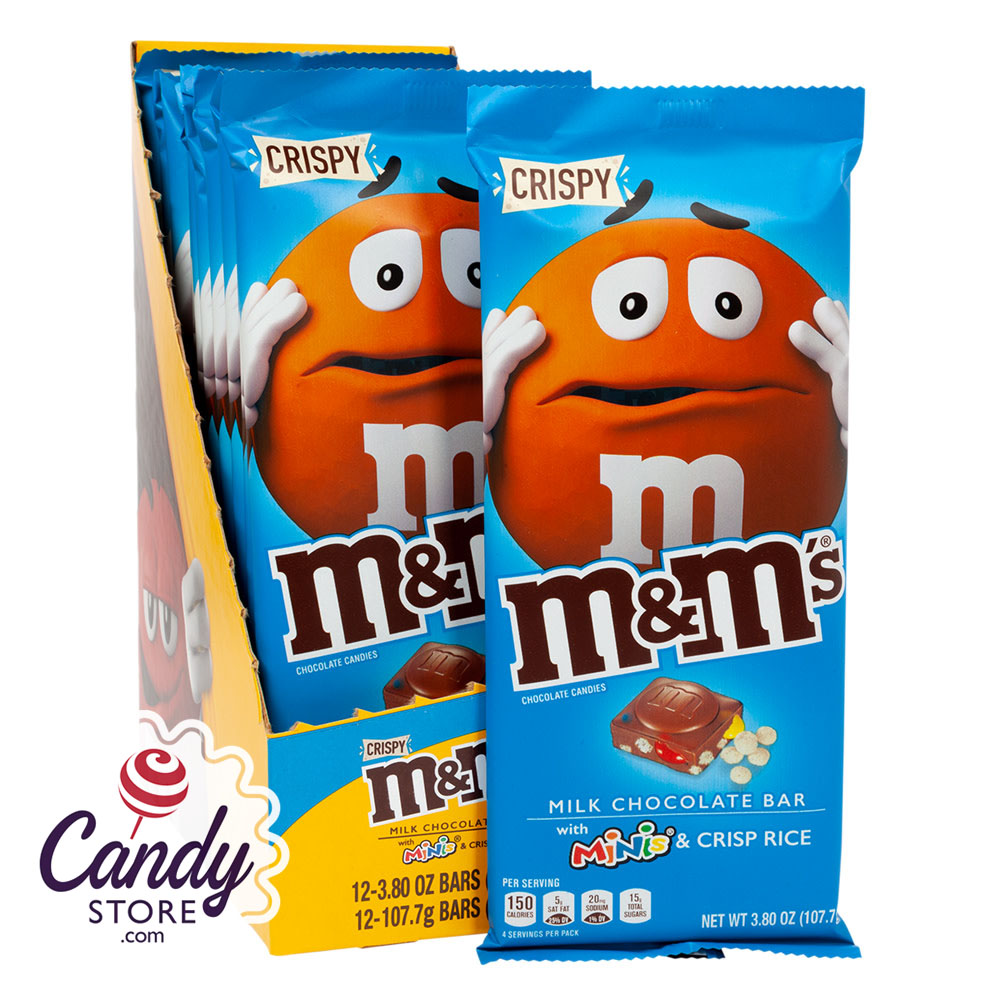 M&M's Milk Chocolate Bar With Minis & Crisp Rice 3.8oz Bar - 12ct