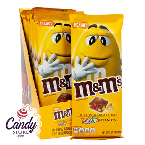 M&M's Milk Chocolate Bar With Minis & Peanuts 3.9oz Bar - 12ct CandyStore.com