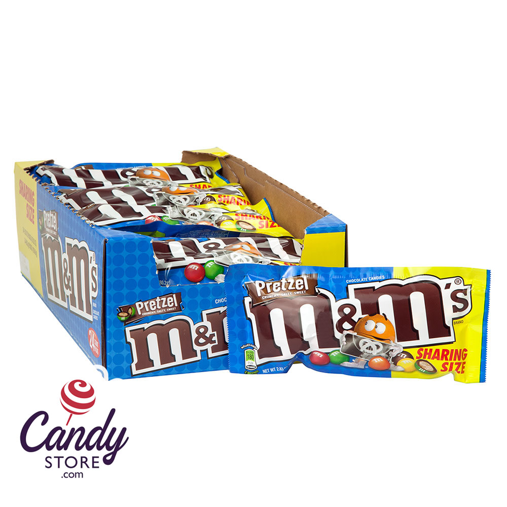 Ⓜ️&Ⓜ️品 M&M's Pretzel 2.83oz Share Size Bag - 24ct | CandyStore.com