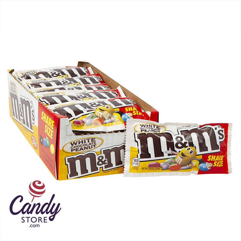M&M's White Chocolate Peanut Share Size 2.8oz Bag - 24ct