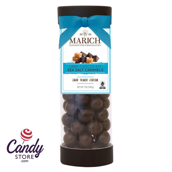 Marich Tube Dark Chocolate Sea Salt Caramels 7oz - 6ct CandyStore.com