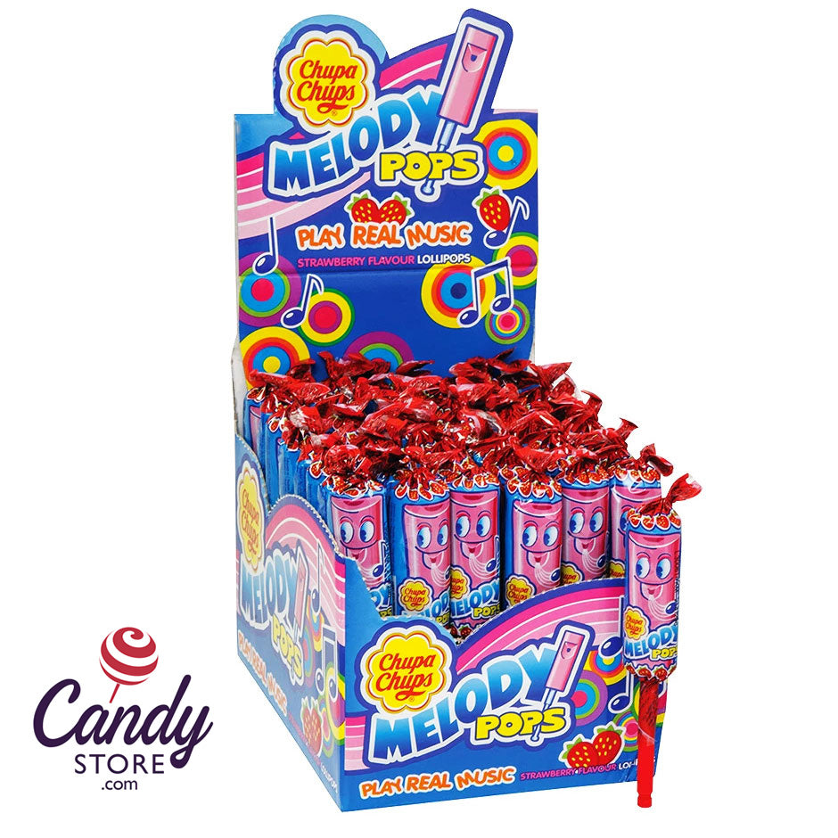 Melody Pops Whistle Lollipops Strawberry - 48ct | CandyStore