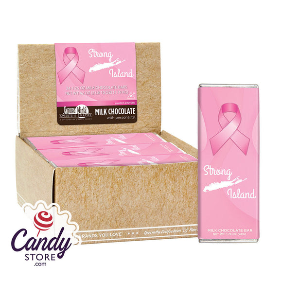 Milk Chocolate Bar Breast Cancer Awareness Strong Island 1.75oz - 24ct CandyStore.com