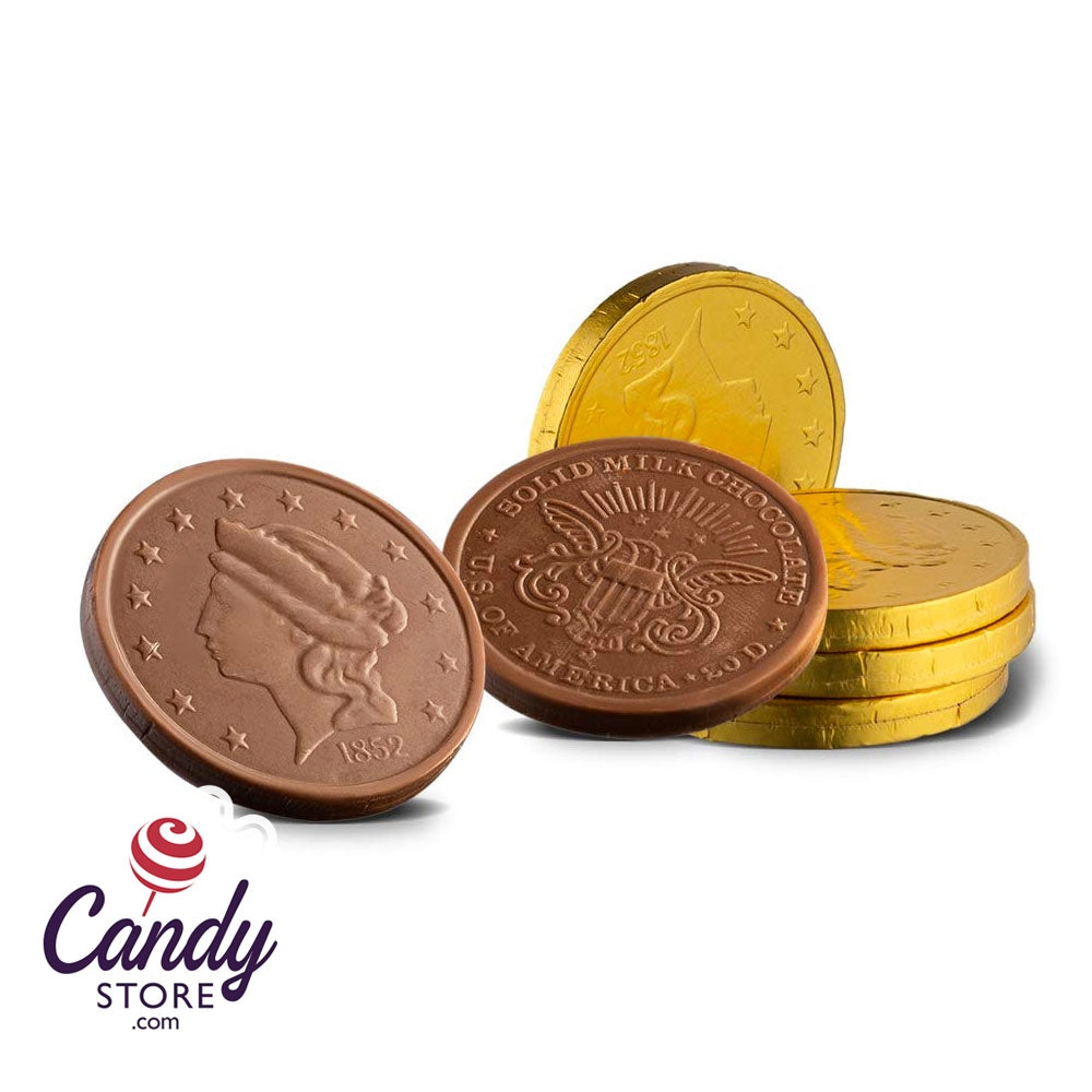 Milk Chocolate Gold Coins 10lb Bulk - Large | CandyStore.com Chocolate gold coins near me