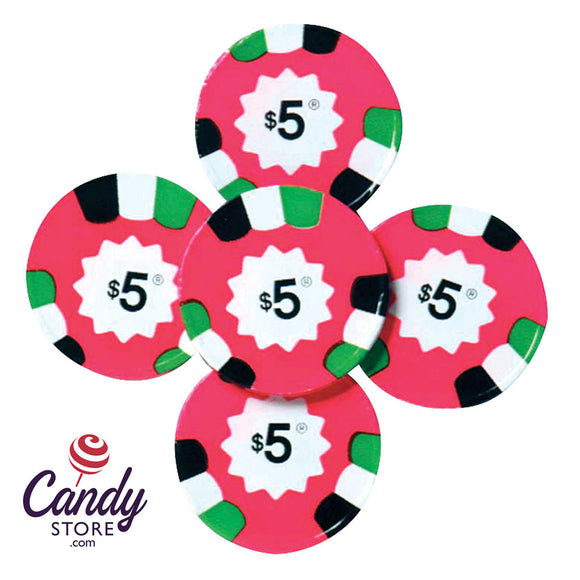 Milk Chocolate Pink Poker Chips $5 - 10lb CandyStore.com