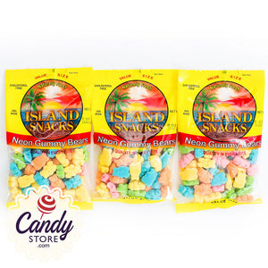Neon Gummy Bears Island Snacks - 6ct Bags CandyStore.com