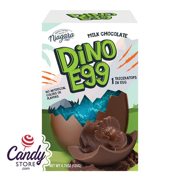 Niagara Chocolates Dino Milk Chocolate Surprise Egg 4.75oz Box - 12ct CandyStore.com