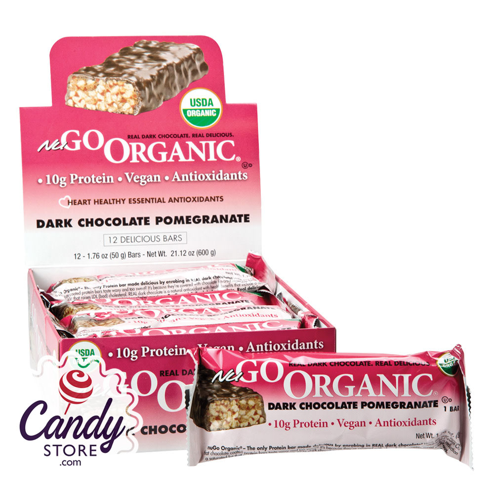 Nugo Organic Dark Chocolate Pomegranate Protein Bar 1.76oz - 12ct –  CandyStore.com
