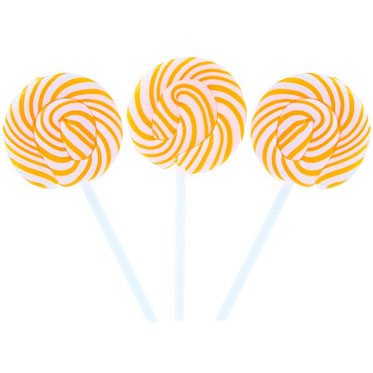 Orange & White Squiggly Pops Lollipops - 48ct CandyStore.com