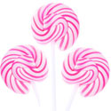 Pink & White Squiggly Pops Lollipops - 48ct CandyStore.com
