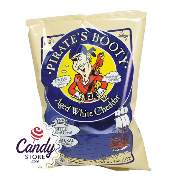 Pirate's Booty Aged White Cheddar 4oz Bags - 12ct CandyStore.com