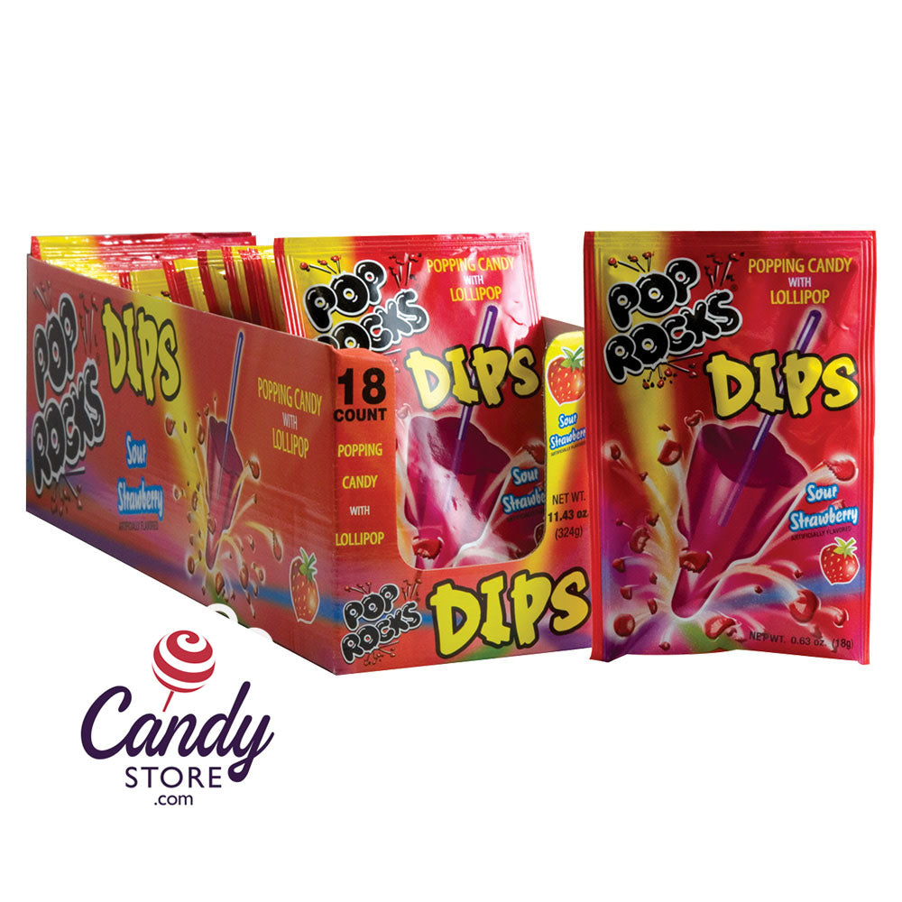 Pop Rocks Sour Strawberry Dips Popping Candy 216ct