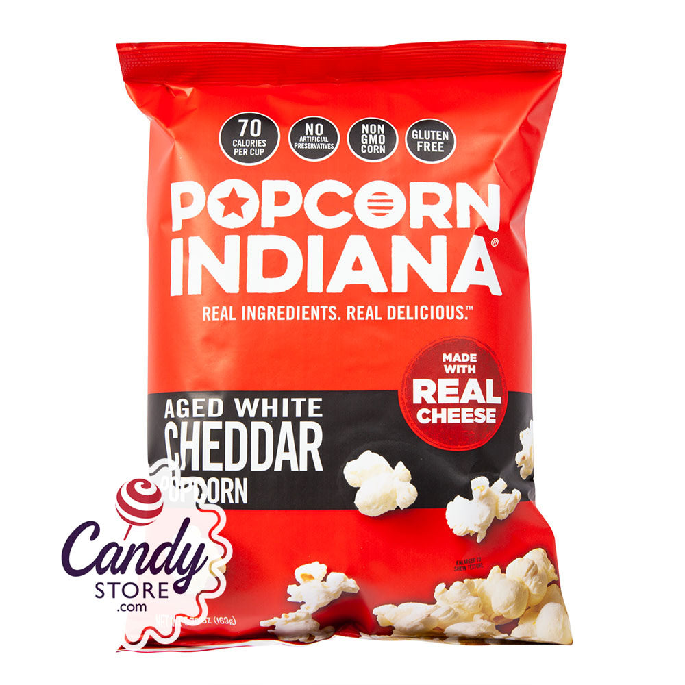Popcorn Indiana Aged White Cheddar Popcorn 5.75oz Bags 12ct