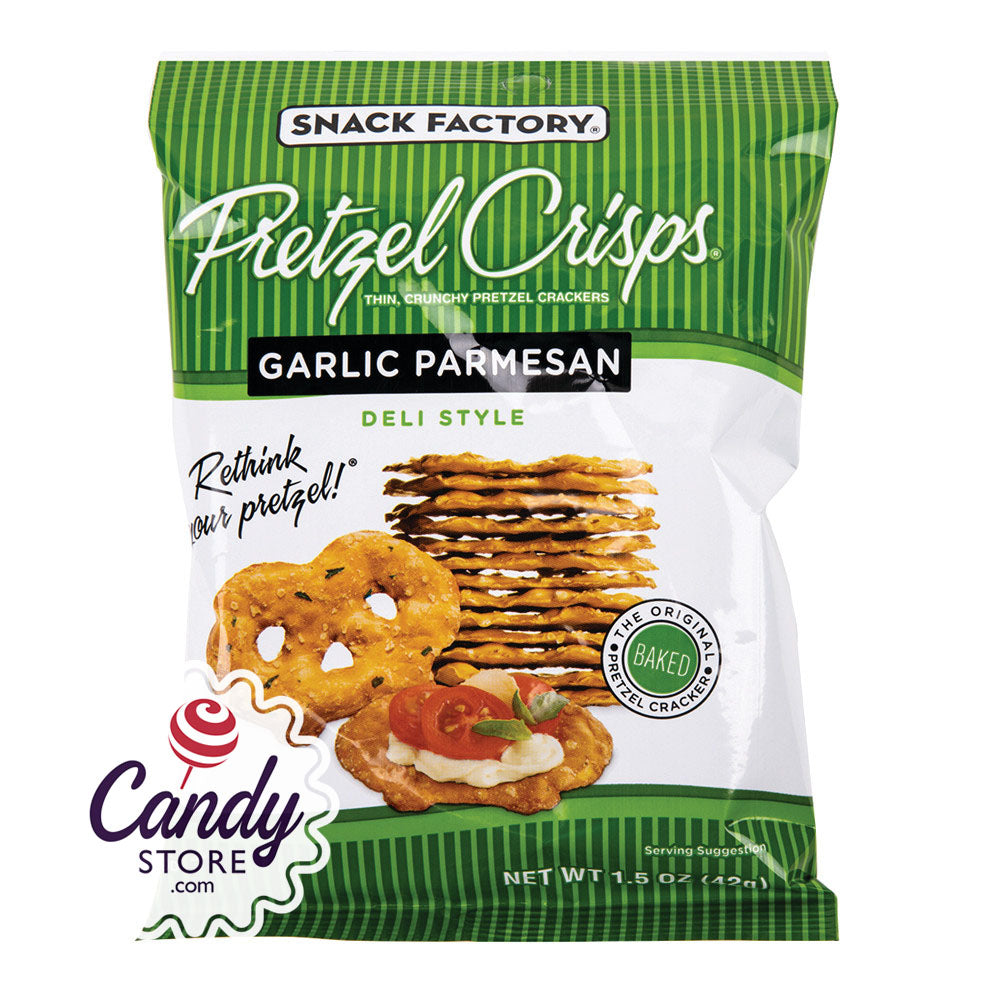 Pretzel Crisps Garlic Parmesan 1.5oz Bags 24ct