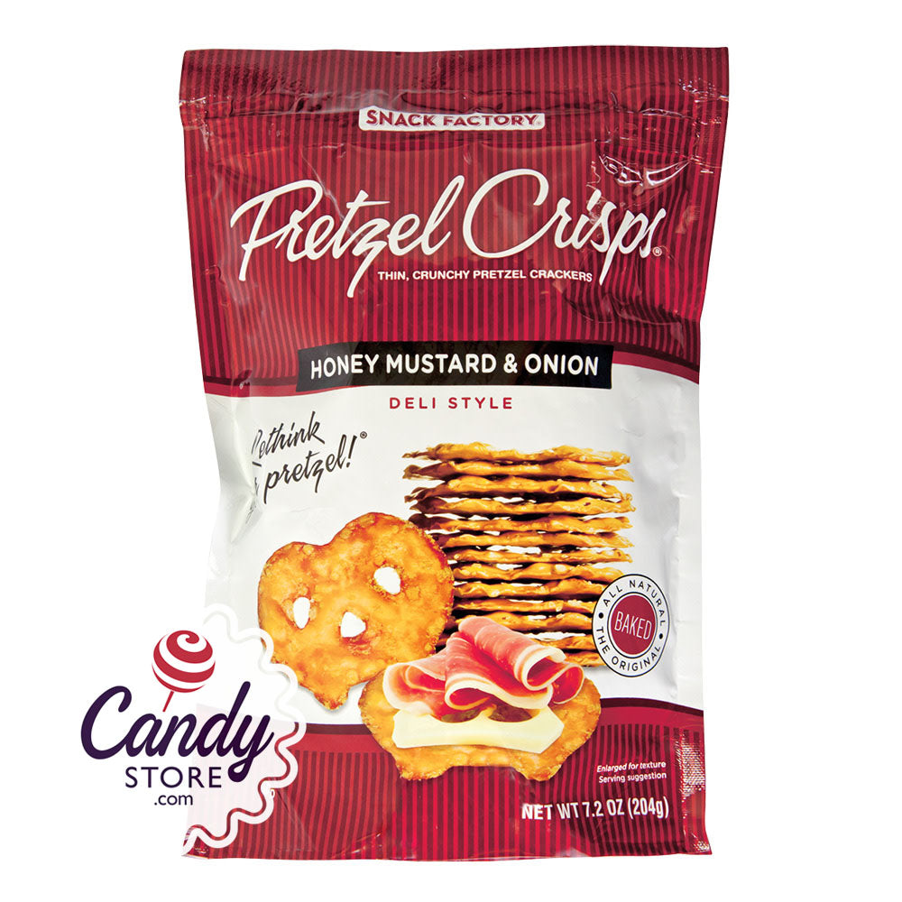 Pretzel Crisps Honey Mustard And Onion 7.2oz Bags 12ct
