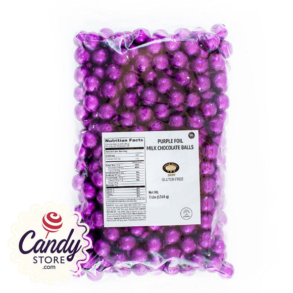 Purple Foil Chocolate Balls - 2lb Bulk CandyStore.com