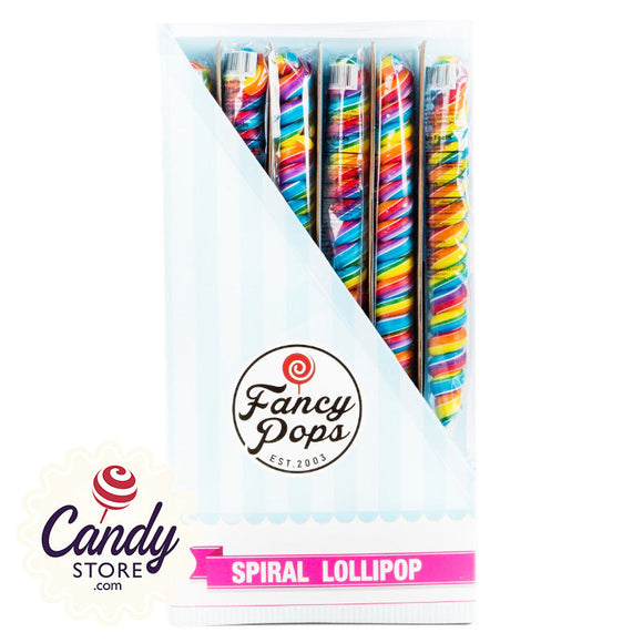 Rainbow Spiral Lollipops Large Fancy Pops - 24ct CandyStore.com