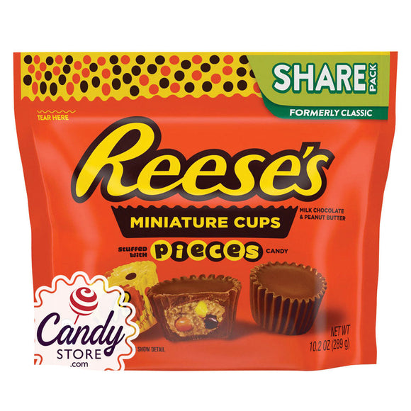 Reese's Mini Peanut Butter Cups With Reese's Pieces 0.2oz Pouch - 8ct CandyStore.com