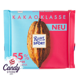Ritter Sport Kakao Klasse 55% Smooth Chocolate From Ghana 3.5oz - 12ct CandyStore.com