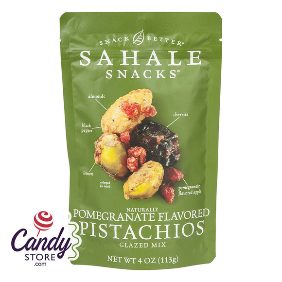 Sahale Glazed Pomegranate Flavored Pistachios 4oz Pouch - 6ct CandyStore.com