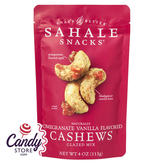 Sahale Glazed Pomegranate Vanilla Flavored Cashews 4oz Pouch - 6ct CandyStore.com