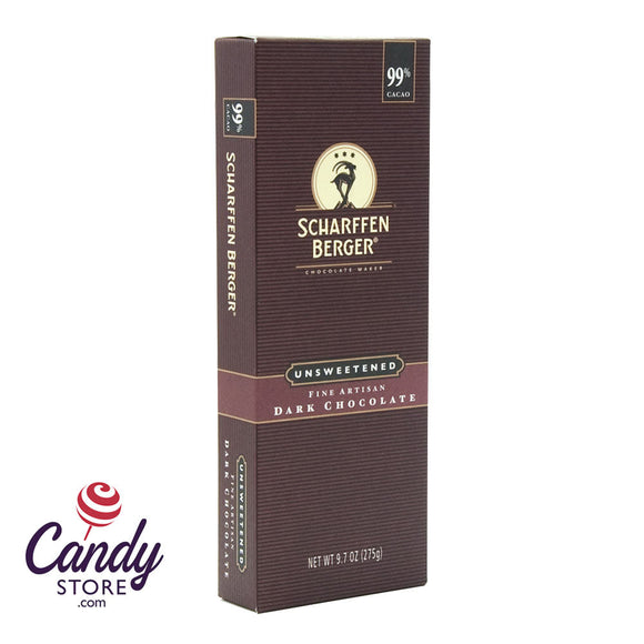 Scharffen Berger 99% Unsweetened Chocolate 9.7oz Baking Bar - 6ct CandyStore.com