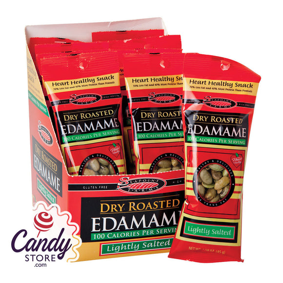 Seapoint Farms 100 Calorie Lightly Salted Dry Roasted Edamame 1.58oz Bag - 12ct CandyStore.com