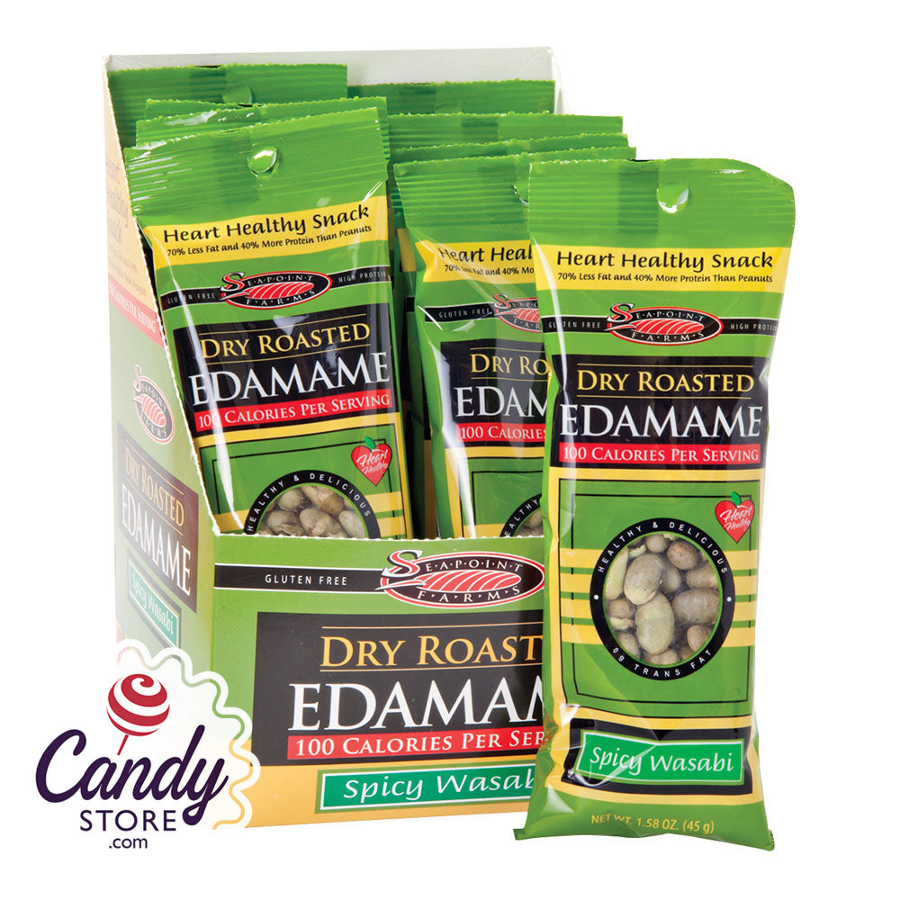 Seapoint Farms 100 Calorie Wasabi Dry Roasted Edamame 1.58oz Bag 12ct