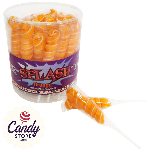 Spiral Color Splash Mini Pops Orange - 30ct CandyStore.com