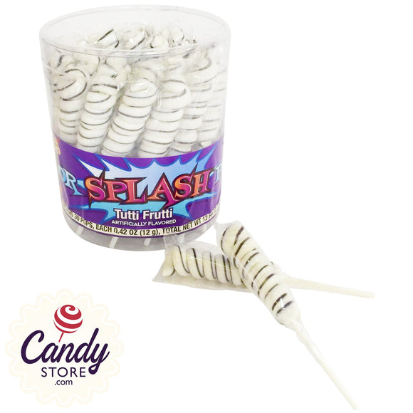 Spiral Color Splash Mini Pops White - 30ct CandyStore.com