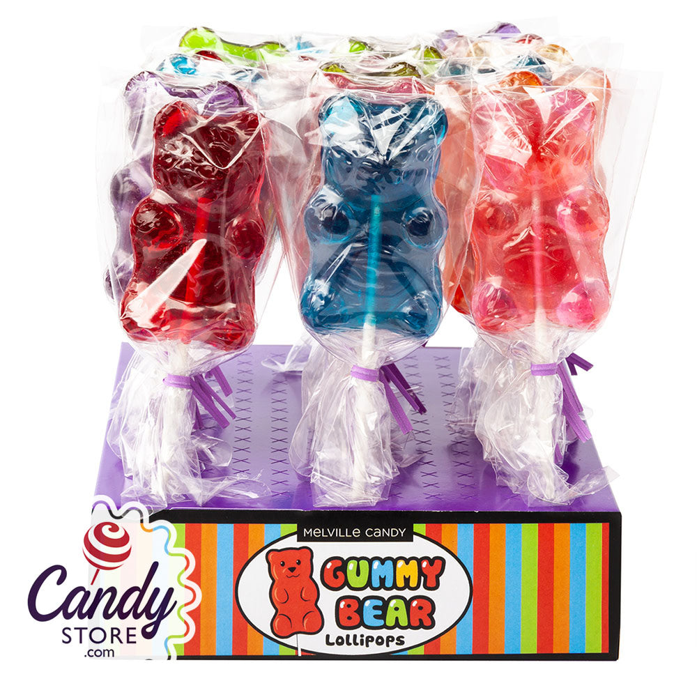 Sugar Bear Gummy Bear Shaped 1oz Lollipop - 24ct – CandyStore.com