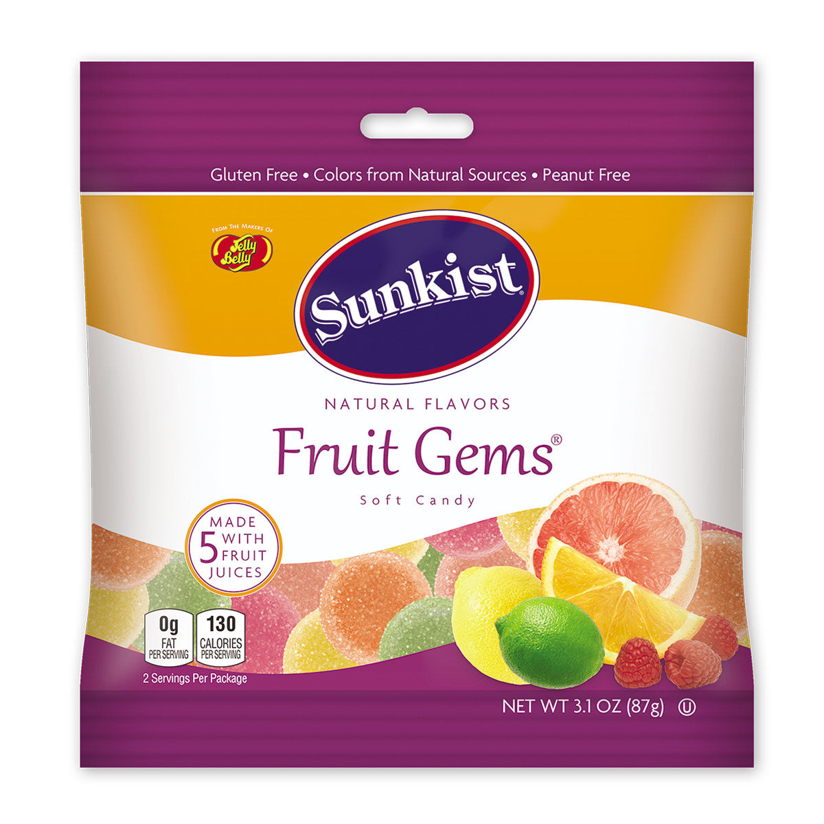 Sunkist Natural Fruit Gems Bags 12ct