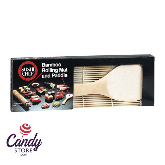 Sushi Chef Bamboo Rolling Mat And Paddle - 6ct CandyStore.com
