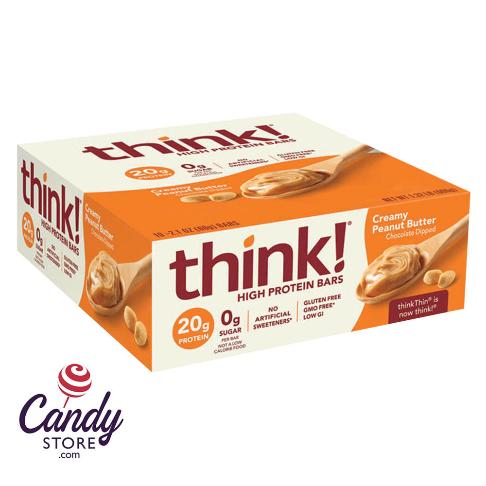 Think! Creamy Peanut Butter Protein Bar 2.1oz 10ct - CandyStore.com