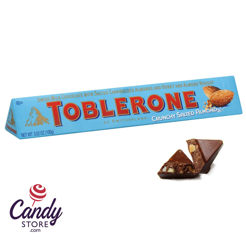 Toblerone Crunchy Salty Almond Chocolate Bars: 20-Piece Box