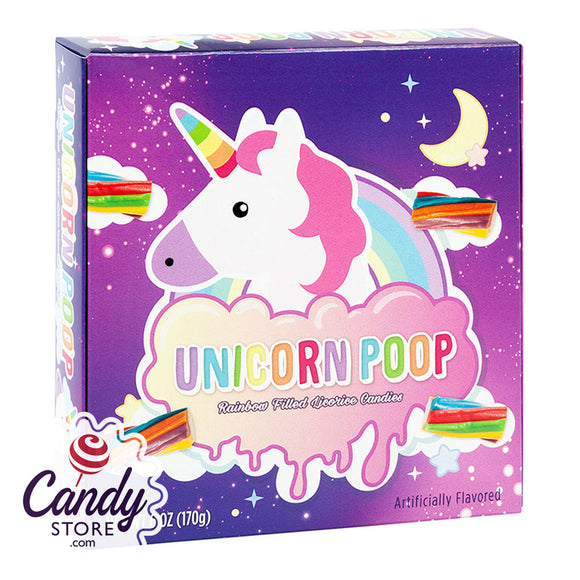 Unicorn Poop Rainbow Amusemints Licorice Twisters 6oz Box - 18ct CandyStore.com