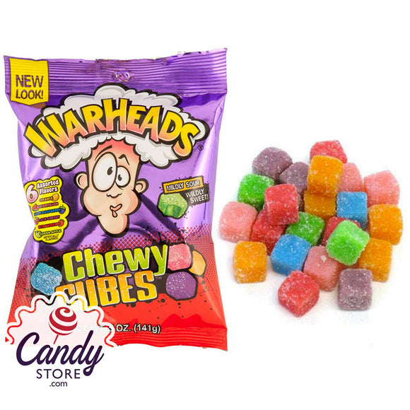 Warhead Sour Chewy Cubes Peg Bags - 12ct CandyStore.com