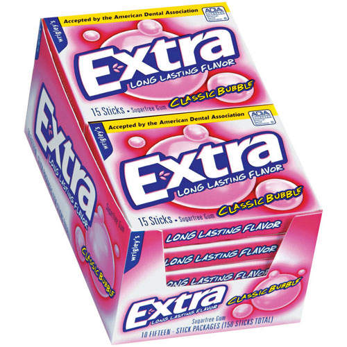 Wrigley Extra Bubble Gum - 10ct CandyStore.com