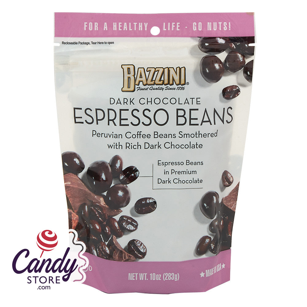Dark Chocolate Espresso Beans Bazzini 10oz Pouch 8ct - CandyStore.com