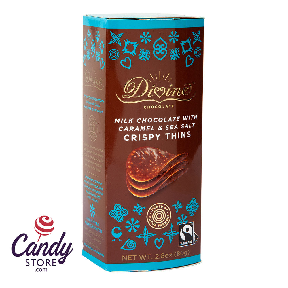 Divine Caramel Sea Salt Crispy Thins Choc 12ct Box