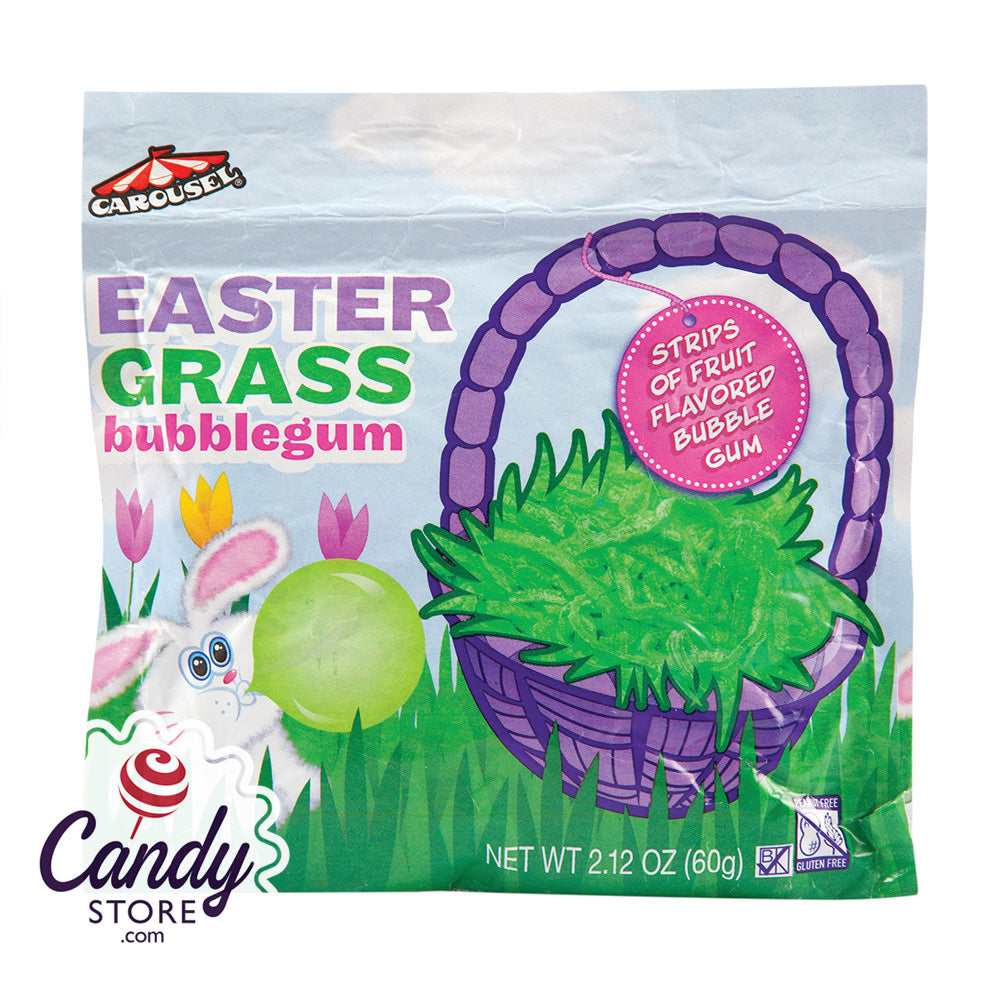 Easter Grass Bubble Gum 12ct Pouches