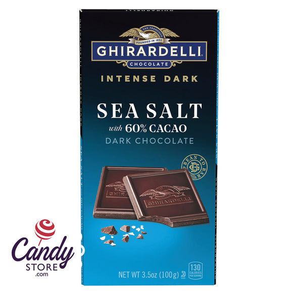 Ghirardelli Intense Dark Chocolate Sea Salt 60% Cacao Bars - 12ct