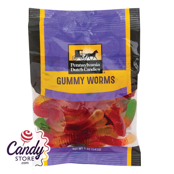 Gummy Worms Candy - 12ct Peg Bags