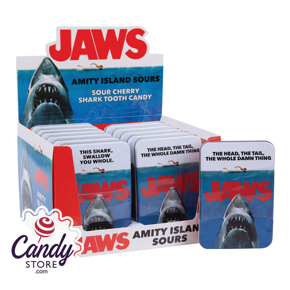Jaws Sours Shark Tooth Candy Amity Island - 12ct Tins