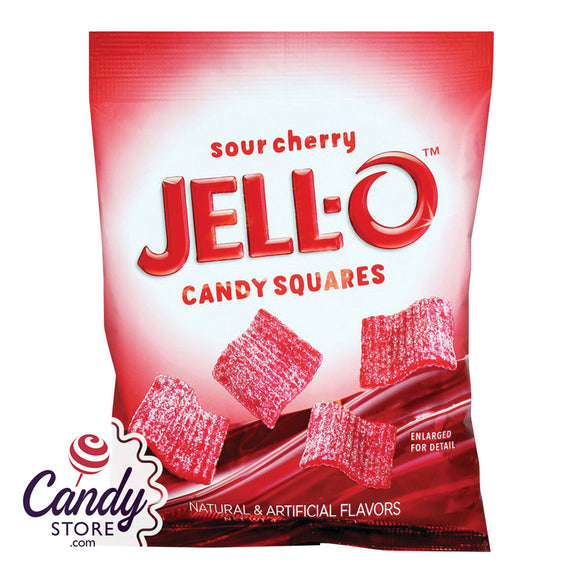 Jell-O Sour Cherry Candy Squares Bag - 12ct