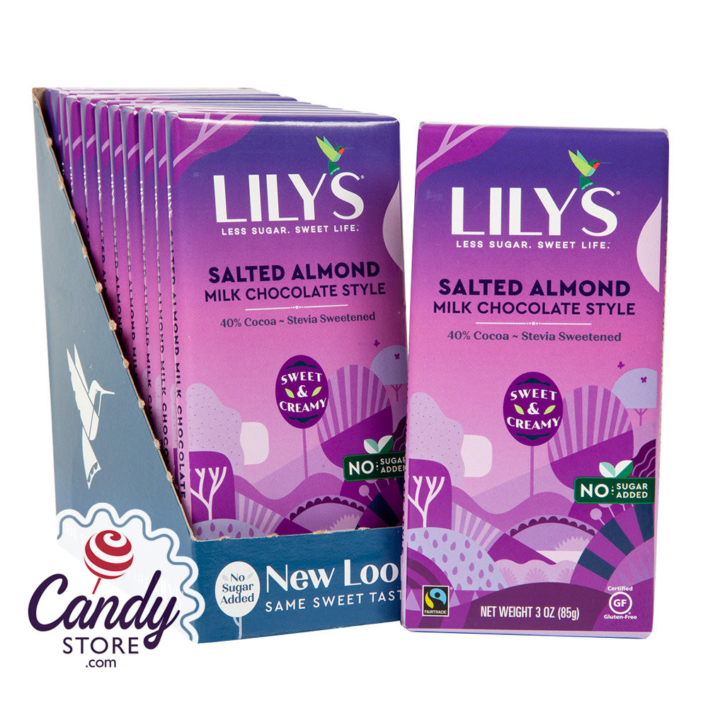 Lily's Salted Almond 40 Milk Chocolate Bars 12ct